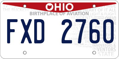 OH license plate FXD2760