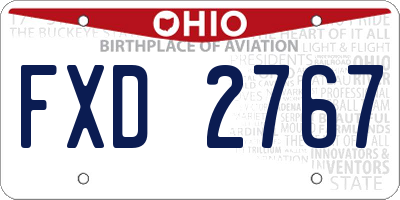 OH license plate FXD2767