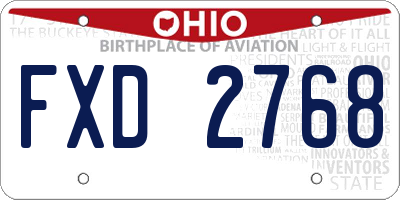 OH license plate FXD2768