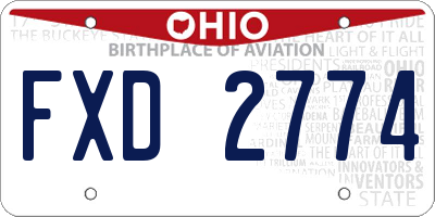 OH license plate FXD2774