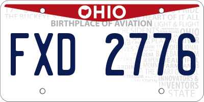 OH license plate FXD2776