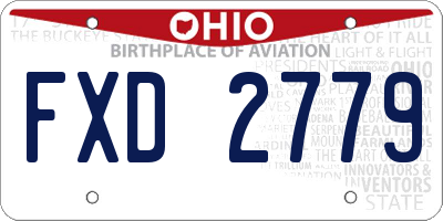 OH license plate FXD2779