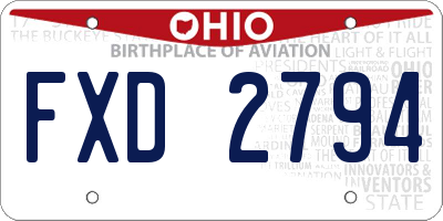 OH license plate FXD2794