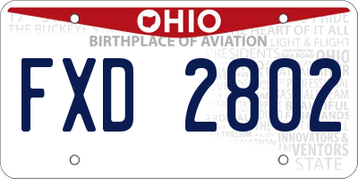 OH license plate FXD2802