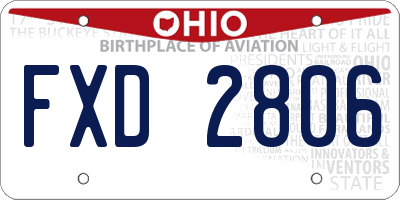 OH license plate FXD2806