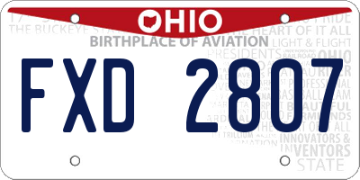 OH license plate FXD2807