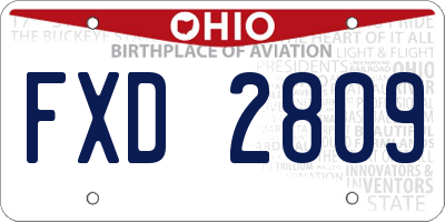 OH license plate FXD2809