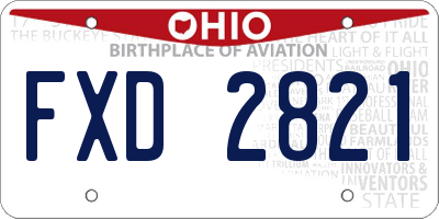 OH license plate FXD2821