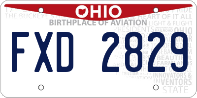 OH license plate FXD2829
