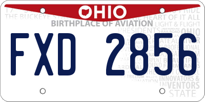 OH license plate FXD2856