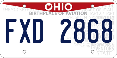 OH license plate FXD2868