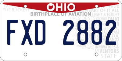 OH license plate FXD2882