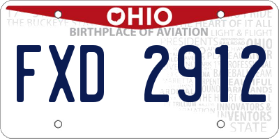 OH license plate FXD2912