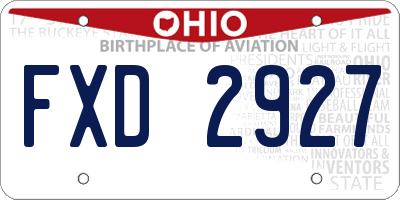 OH license plate FXD2927