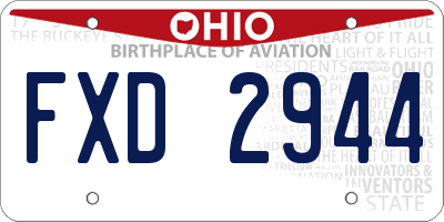 OH license plate FXD2944