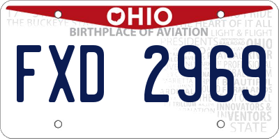 OH license plate FXD2969