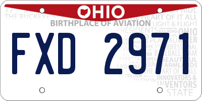 OH license plate FXD2971