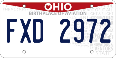 OH license plate FXD2972