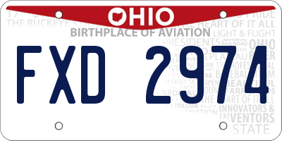 OH license plate FXD2974
