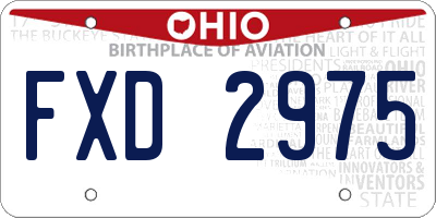 OH license plate FXD2975