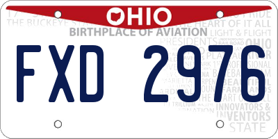 OH license plate FXD2976