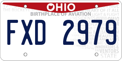 OH license plate FXD2979