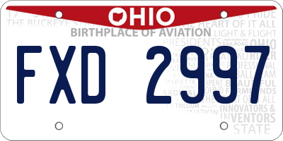OH license plate FXD2997
