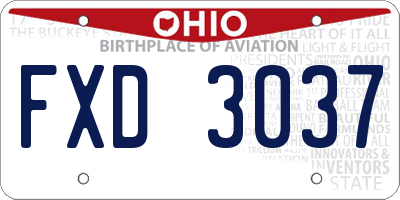 OH license plate FXD3037