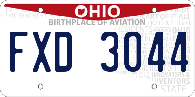 OH license plate FXD3044
