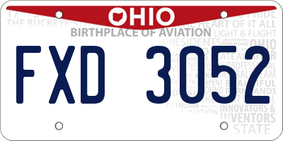 OH license plate FXD3052