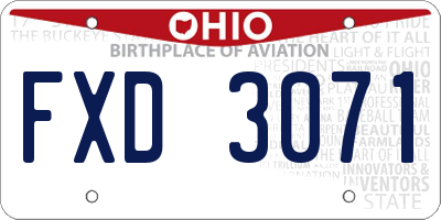 OH license plate FXD3071
