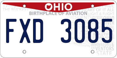 OH license plate FXD3085