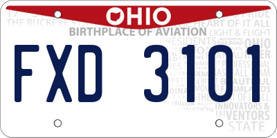 OH license plate FXD3101