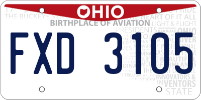 OH license plate FXD3105