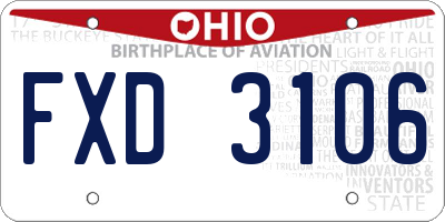 OH license plate FXD3106