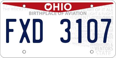 OH license plate FXD3107