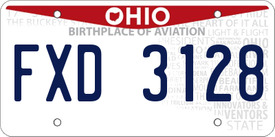 OH license plate FXD3128