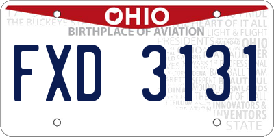 OH license plate FXD3131