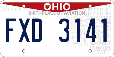 OH license plate FXD3141