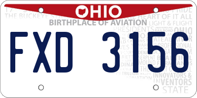 OH license plate FXD3156