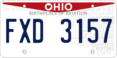 OH license plate FXD3157