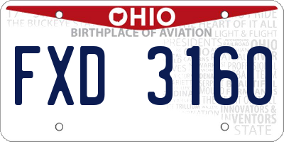 OH license plate FXD3160