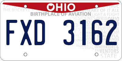 OH license plate FXD3162