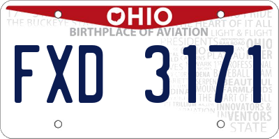 OH license plate FXD3171