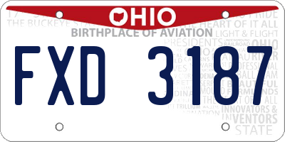OH license plate FXD3187