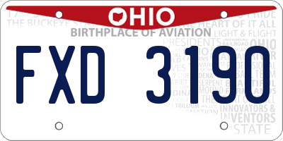 OH license plate FXD3190