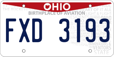 OH license plate FXD3193