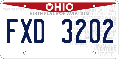 OH license plate FXD3202