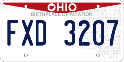OH license plate FXD3207
