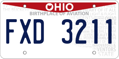OH license plate FXD3211
